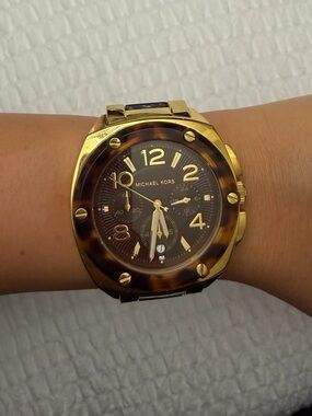 Michael Kors Gold and Tortoiseshell Men’s Chronograph Watch